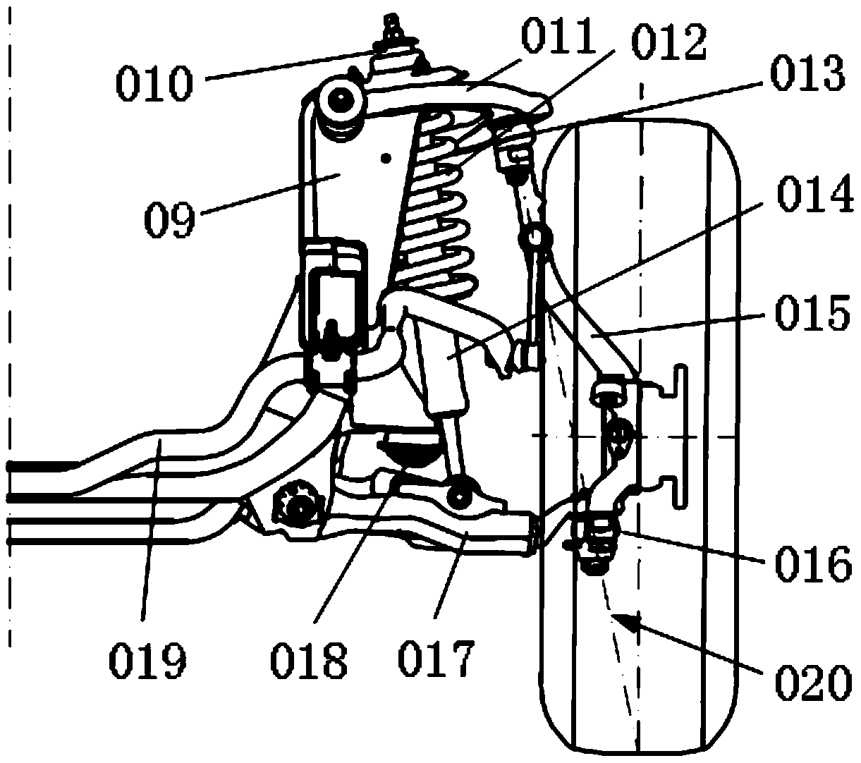 Steering pair placed on double-wishbone independent suspension and its automobile