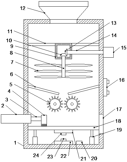 Corn harvester smashing device with automatic induction control function
