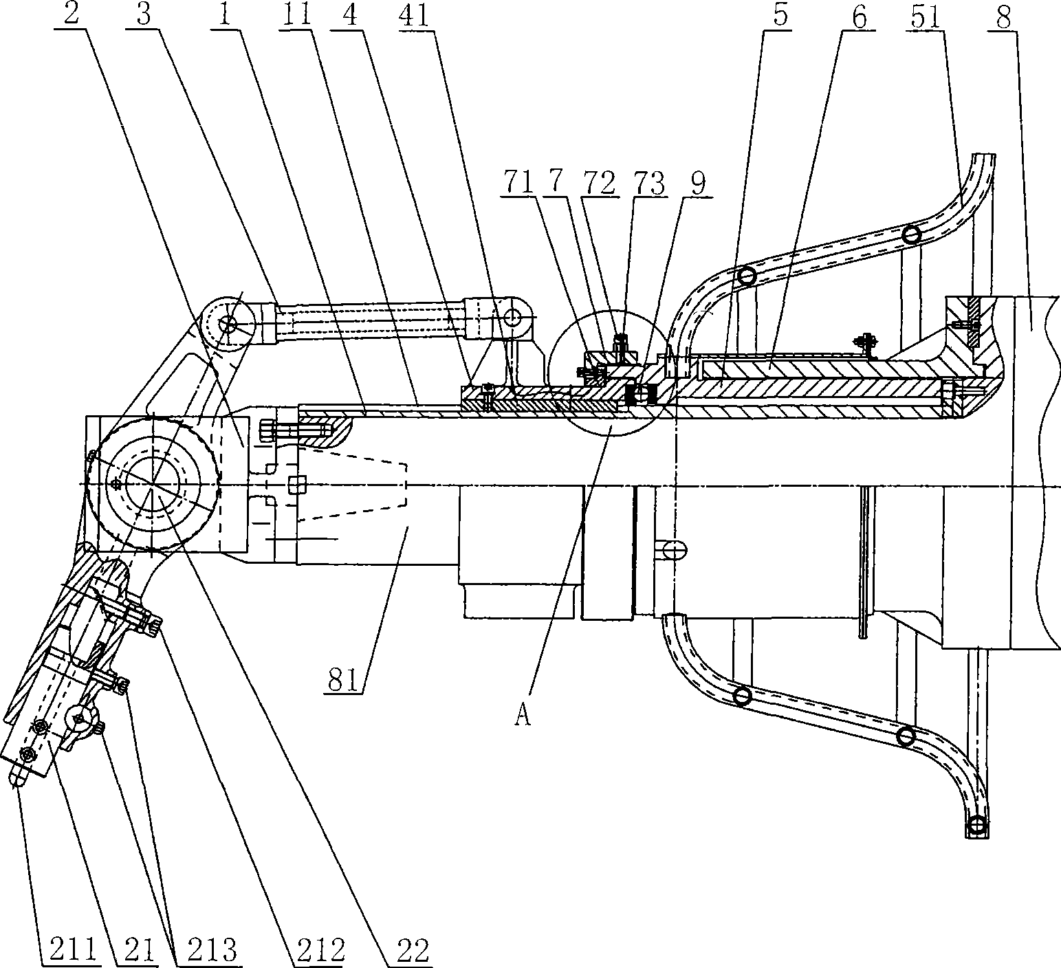 Spherical surface hole boring and milling mechanism