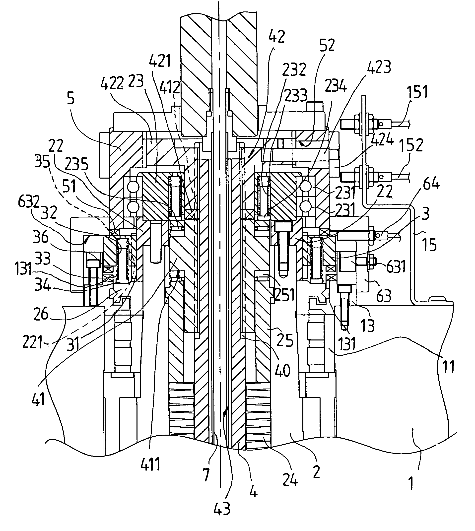 Structure of a spindle of a machining center