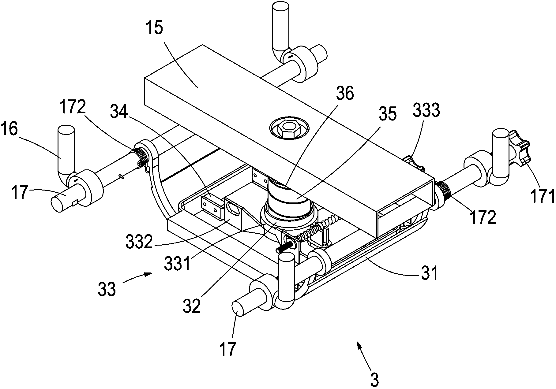 Intelligent baby bed carriage with chassis device