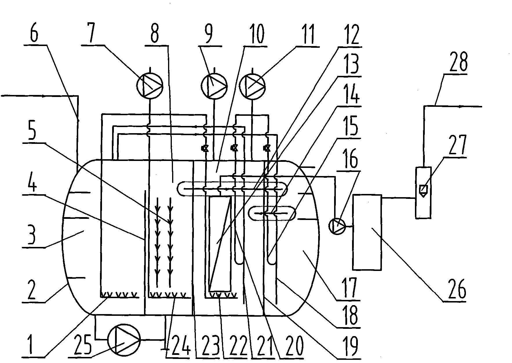 Multi-stage biochemical domestic sewage processing method and processing unit thereof