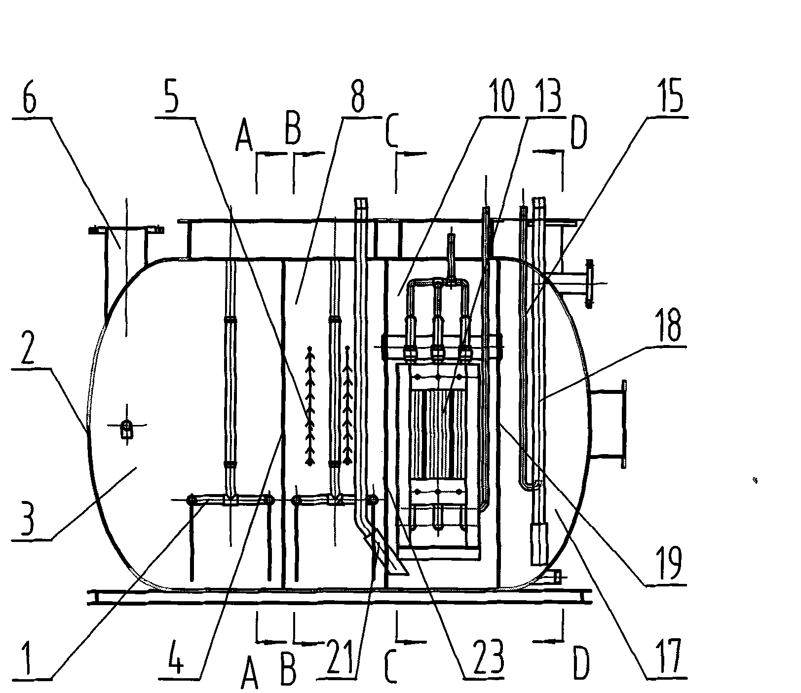 Multi-stage biochemical domestic sewage processing method and processing unit thereof