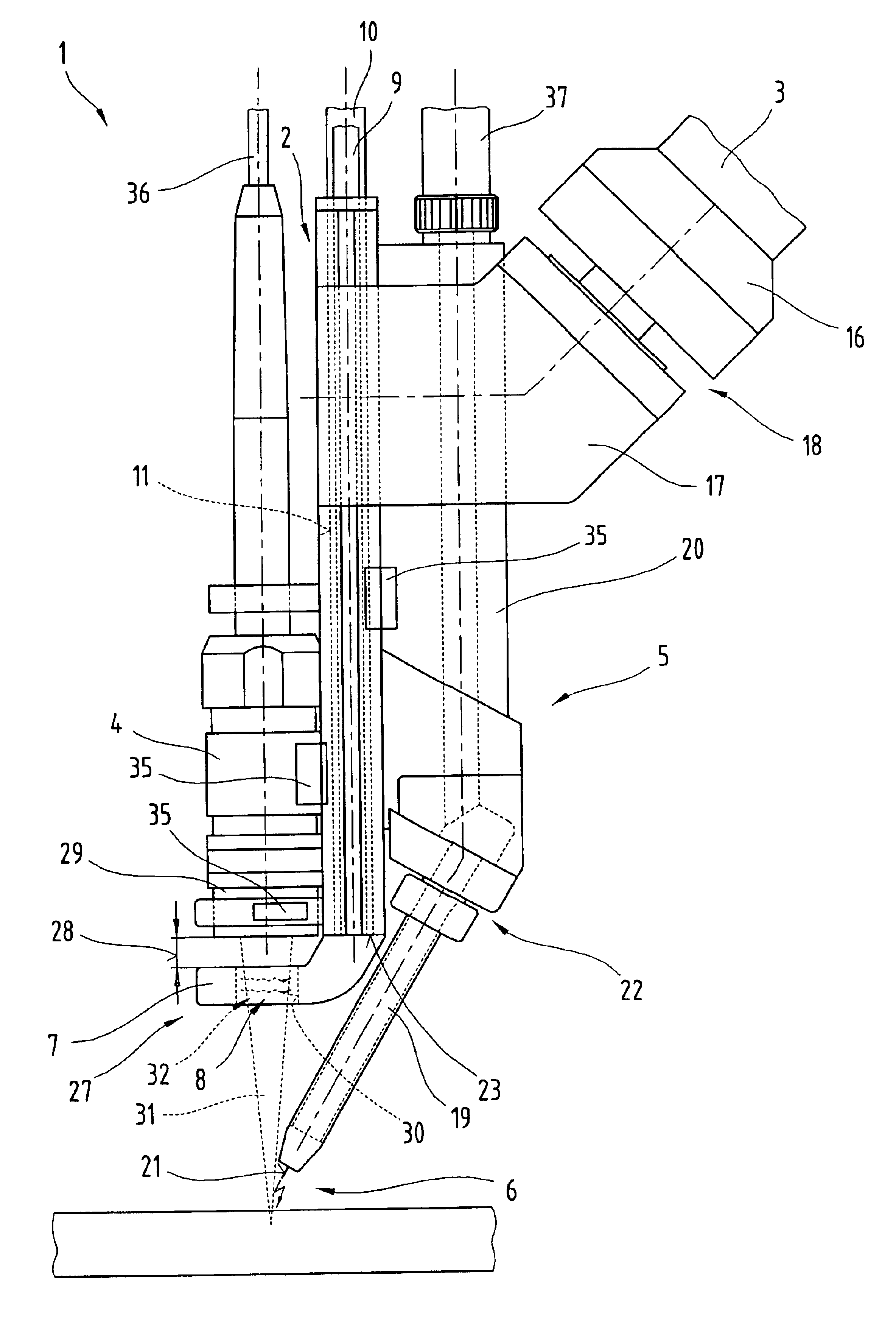 Device for a laser-hybrid welding process