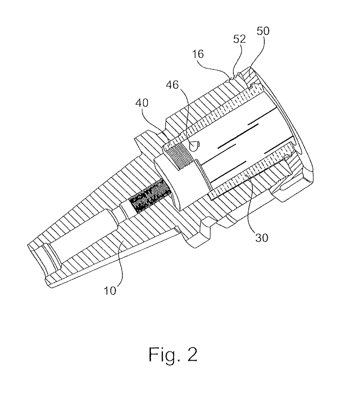 Clamping system and base, collet chuck and rotary tool therefor and method for mounting the rotary tool in the clamping system