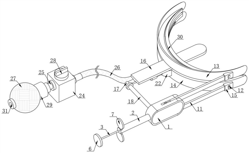 Tongue pressing device for oral examination in pediatric department