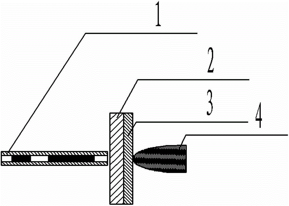 Device for exciting micro-jet with laser and detonator using the device