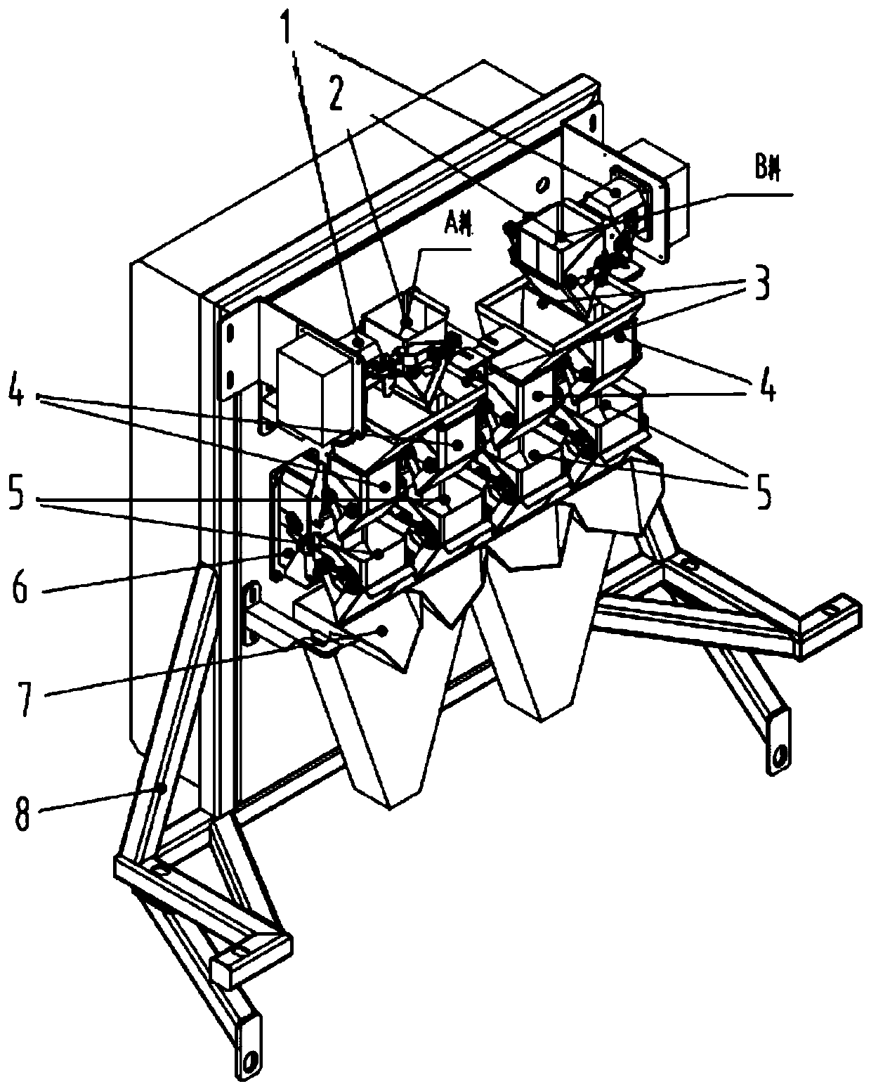 Externally-hung preference hopper device, combined weighing system and application