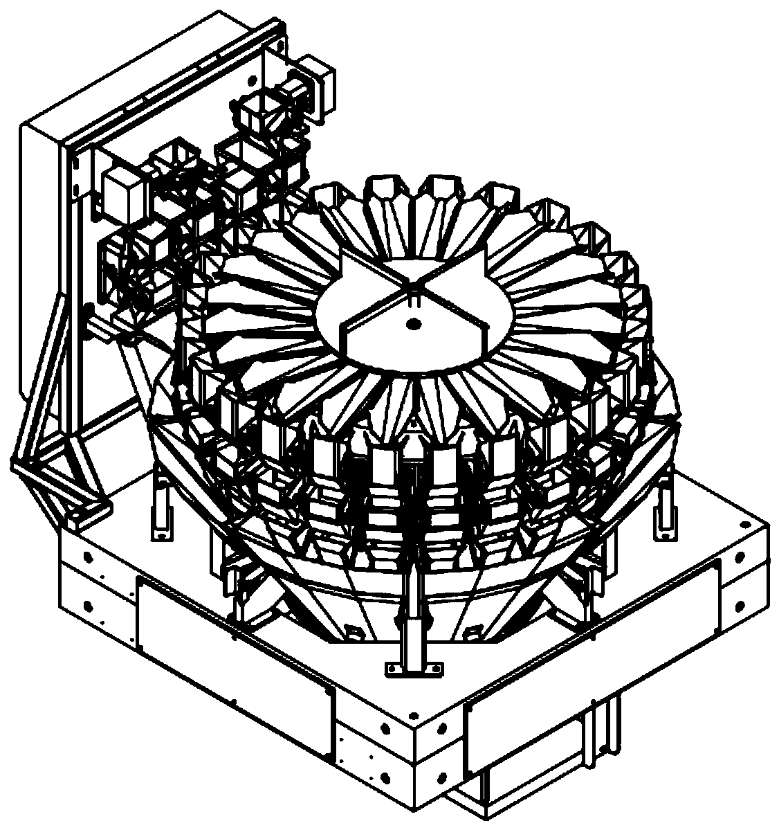 Externally-hung preference hopper device, combined weighing system and application