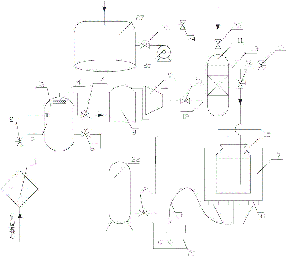 Method and device for removing siloxane in biomass gas through two-stage mode