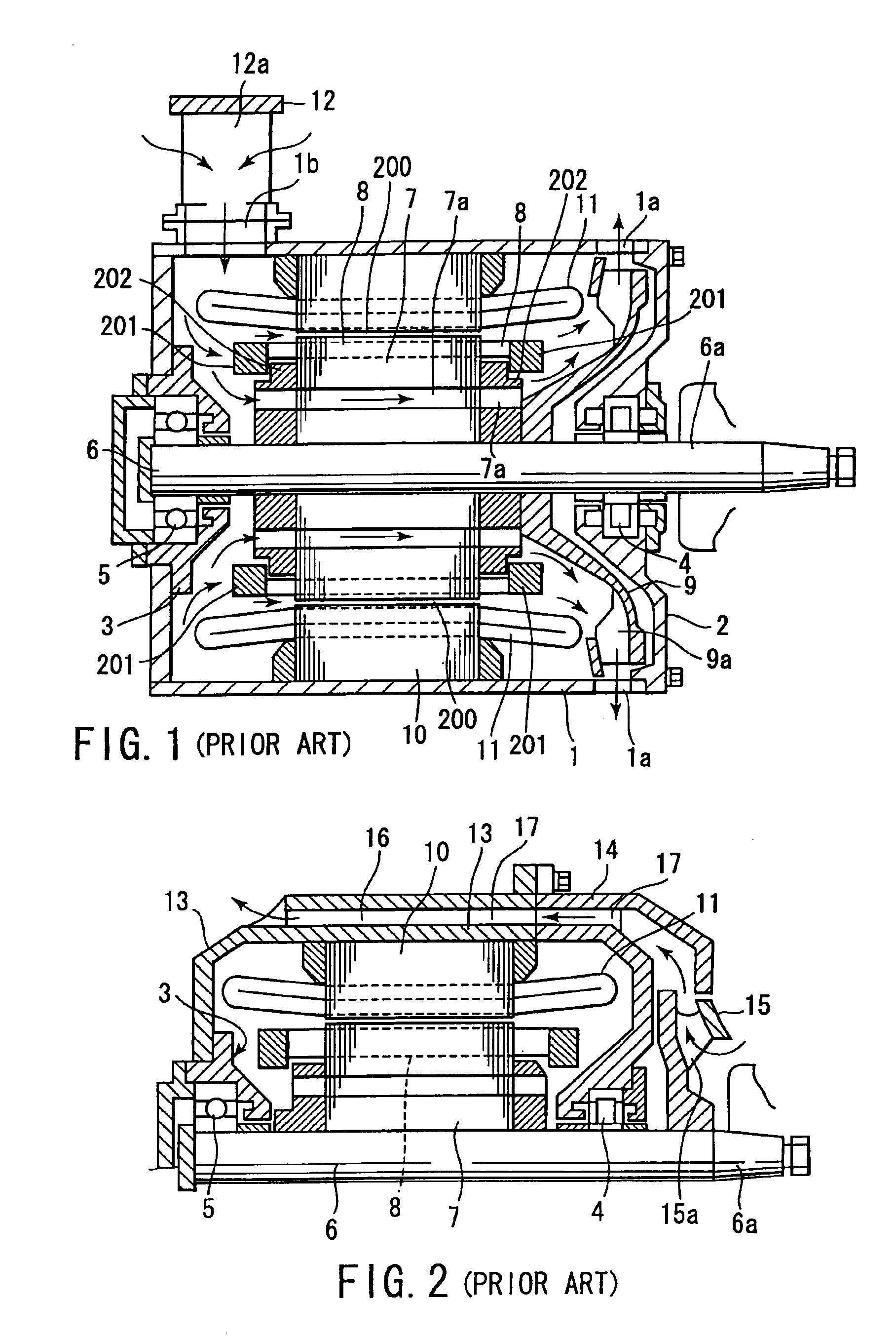 Fully enclosed type motor with outer fans