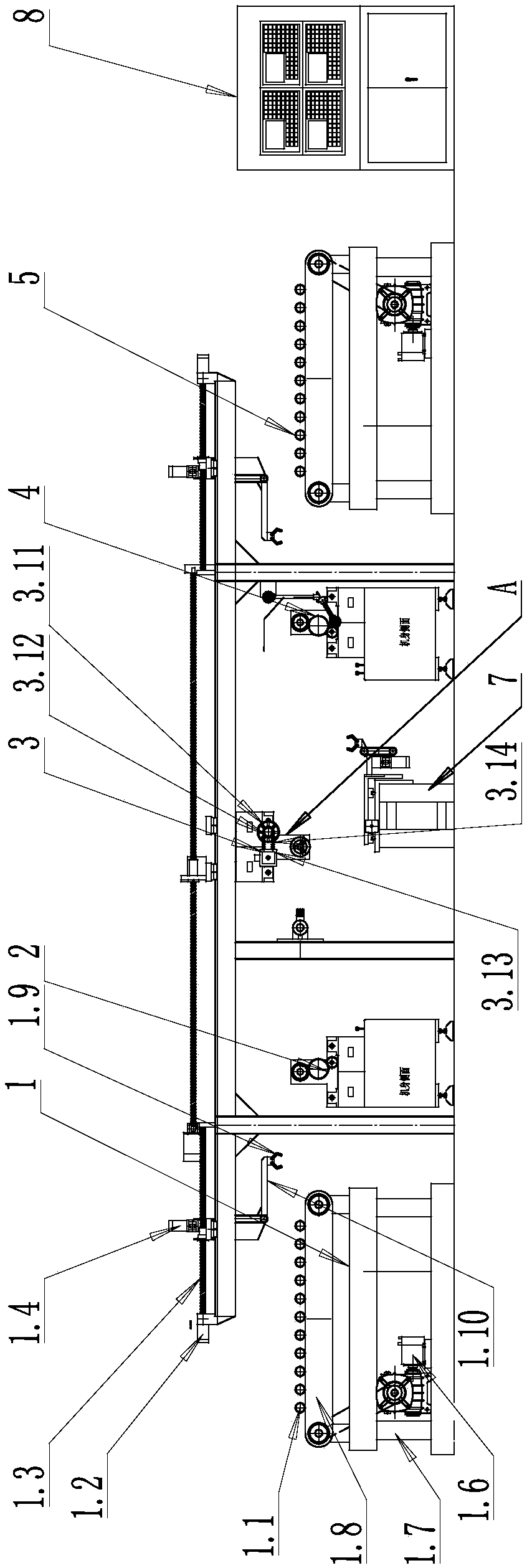 Novel production line and production process for borosilicate glass