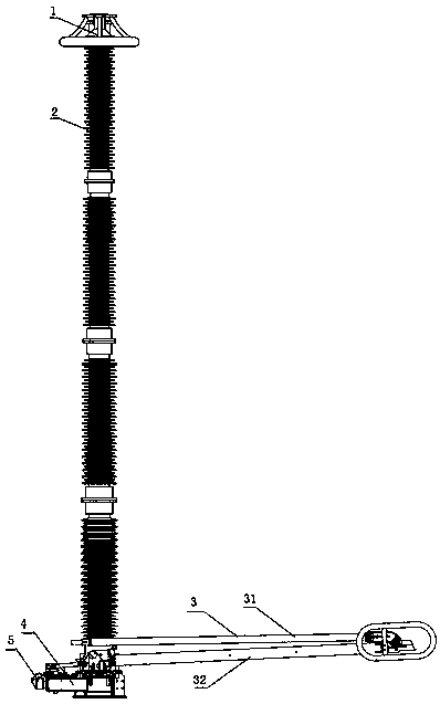 Vertical telescopic pneumatic high-voltage isolating switch