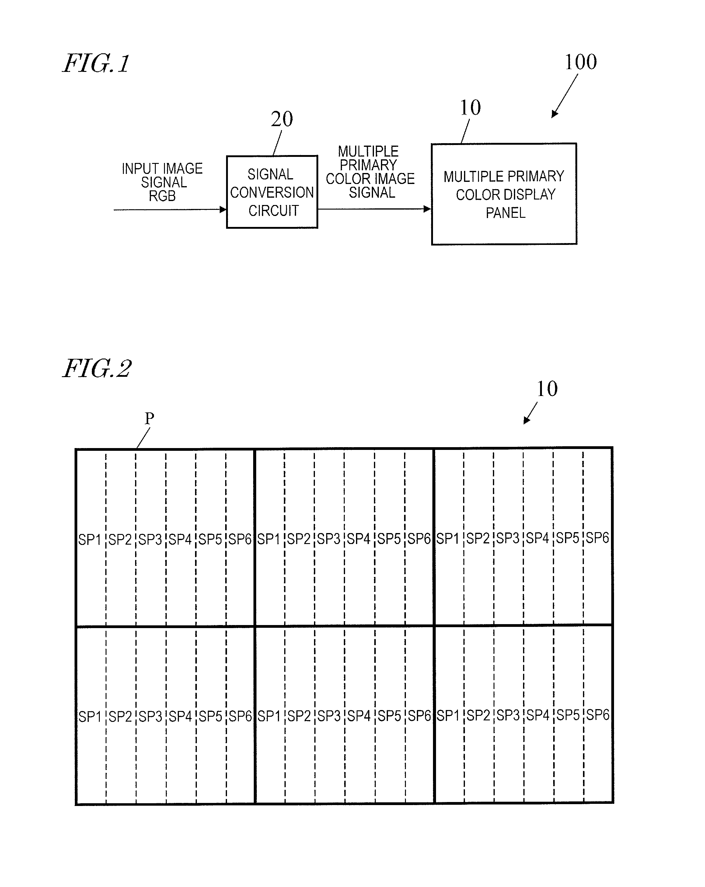 Multi-primary color display device