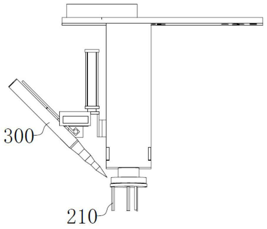 Mechanical arm powder spraying assembly and material distributing machine