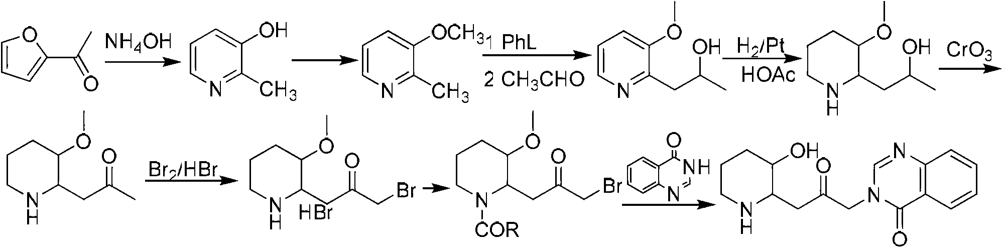 Method for preparing halofuginone hydrobromide