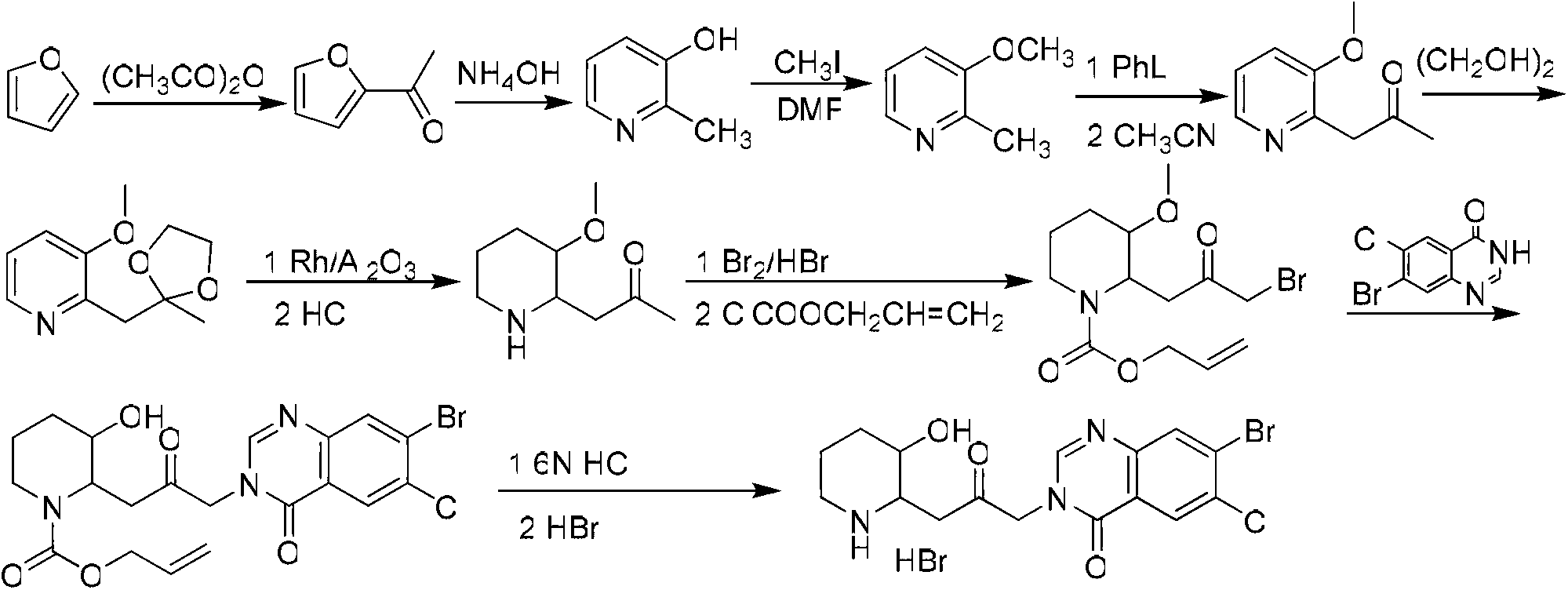 Method for preparing halofuginone hydrobromide