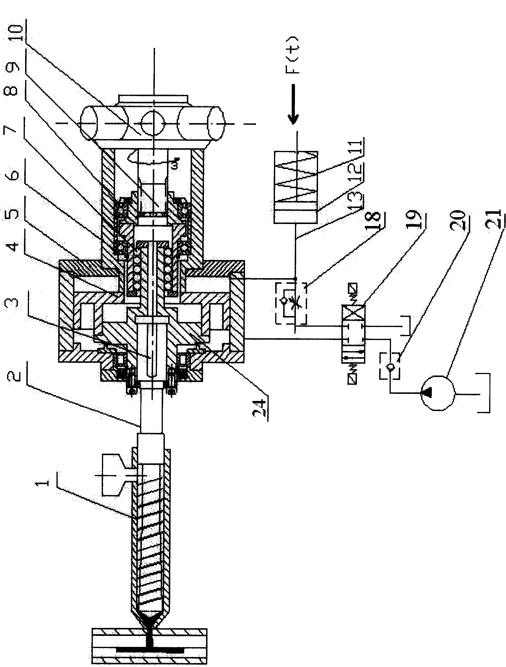 Injector screw axial pulse displacement method and apparatus