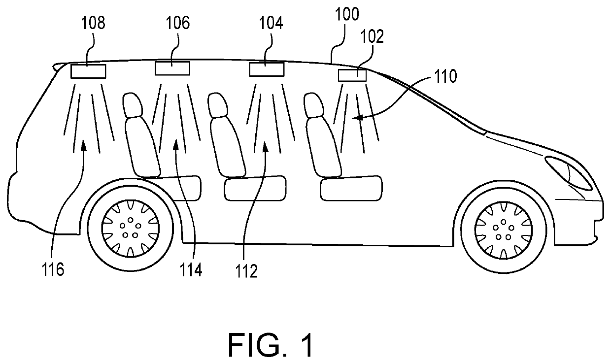 Vehicle occupant monitoring system with front and rear sensors and method thereof