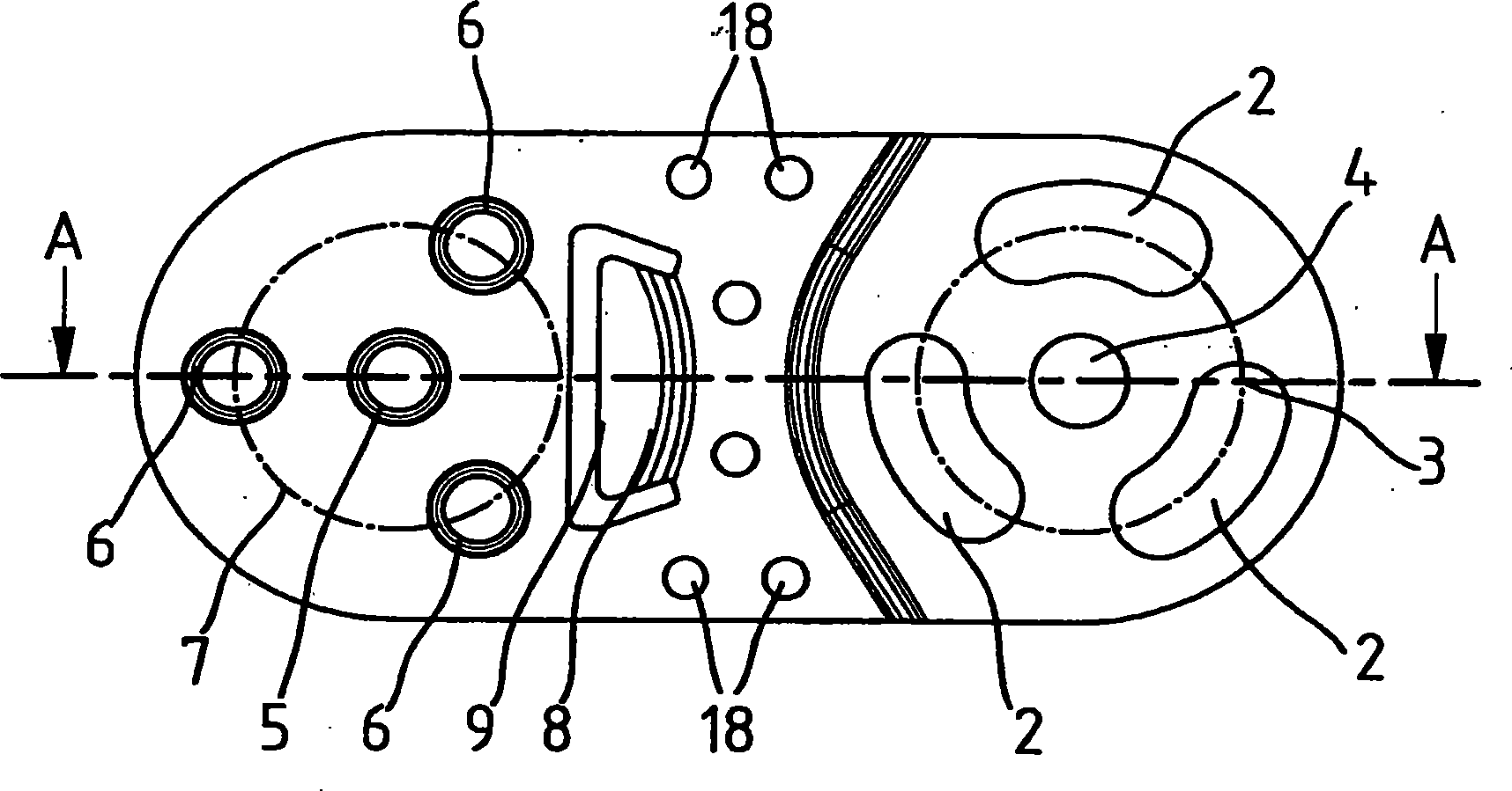 Power transmission chain made from metal