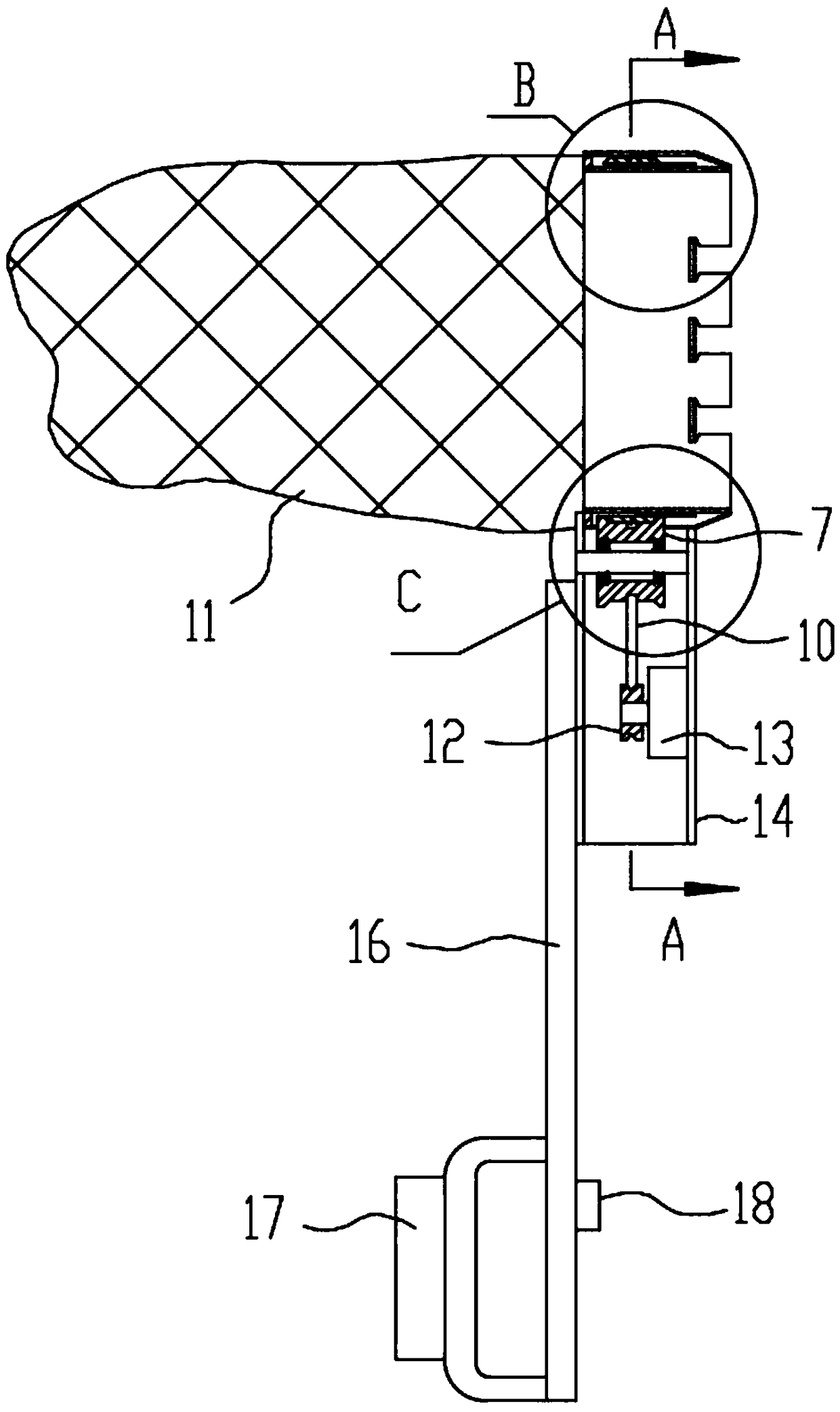 Bearingless fruit picking device for high branches