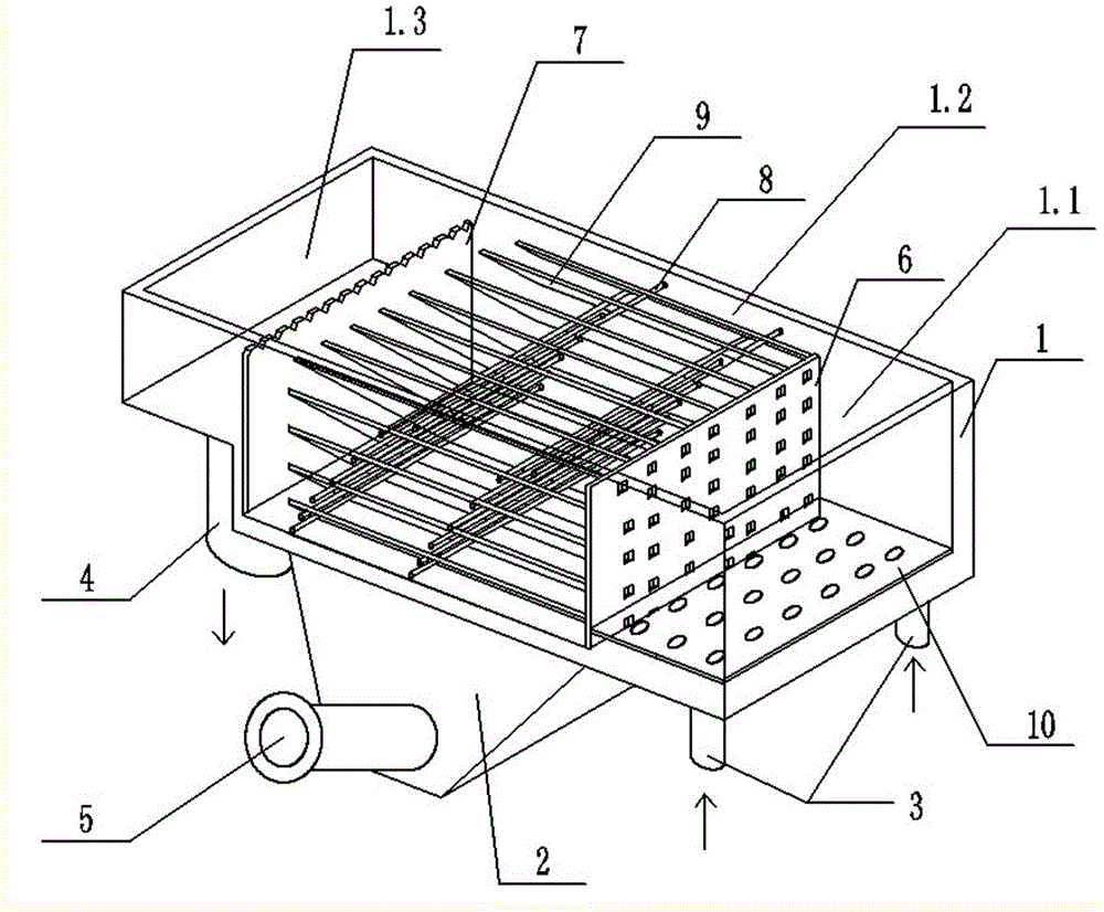 Efficient inclined plate oil removal and sand settlement apparatus