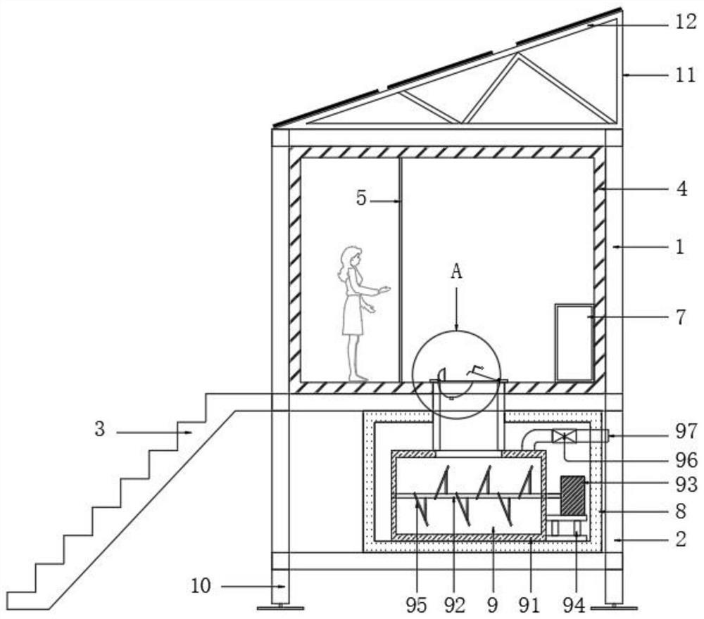 Detachable assembly type zero-emission self-energy-supply plateau high-cold ecological toilet