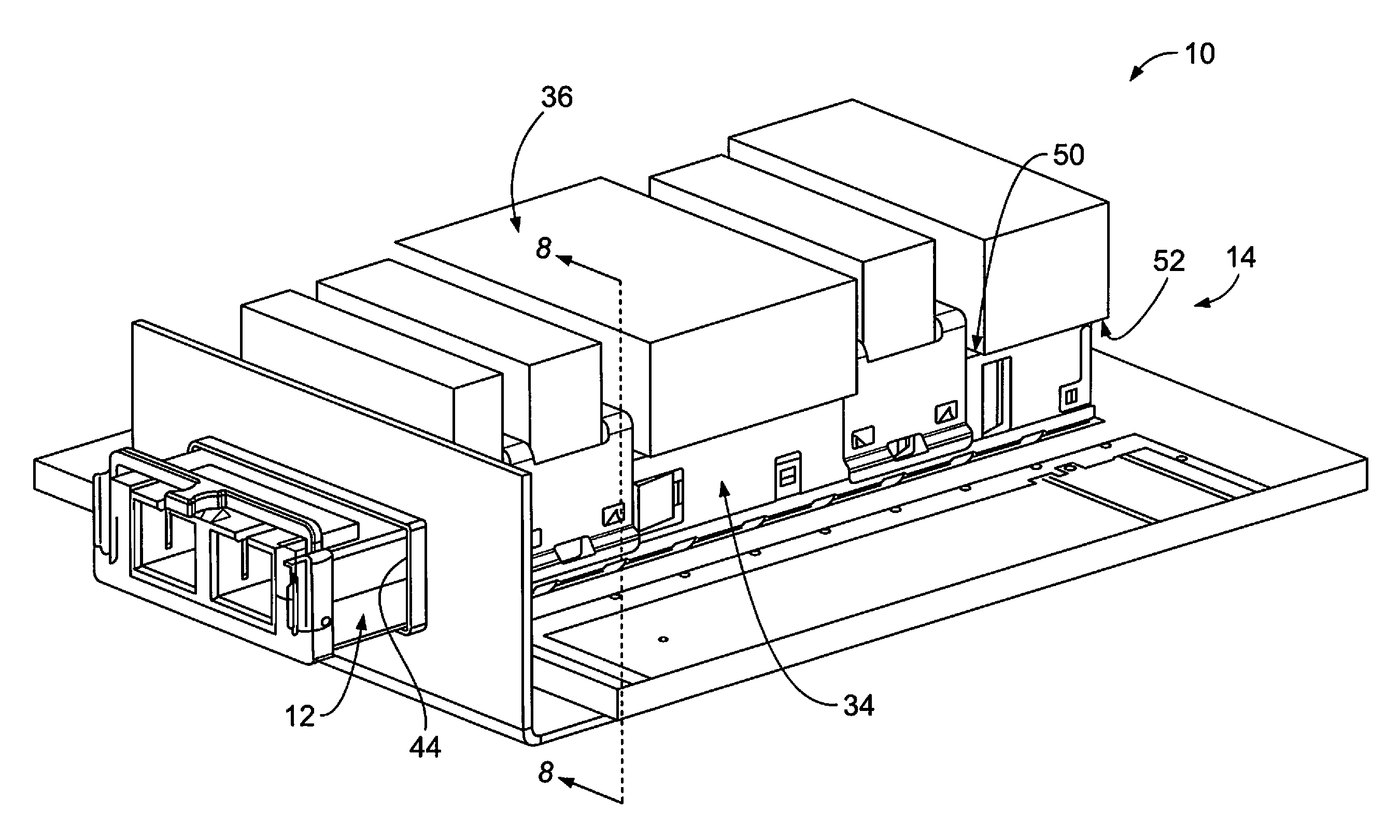 Cage assembly for receiving a pluggable module