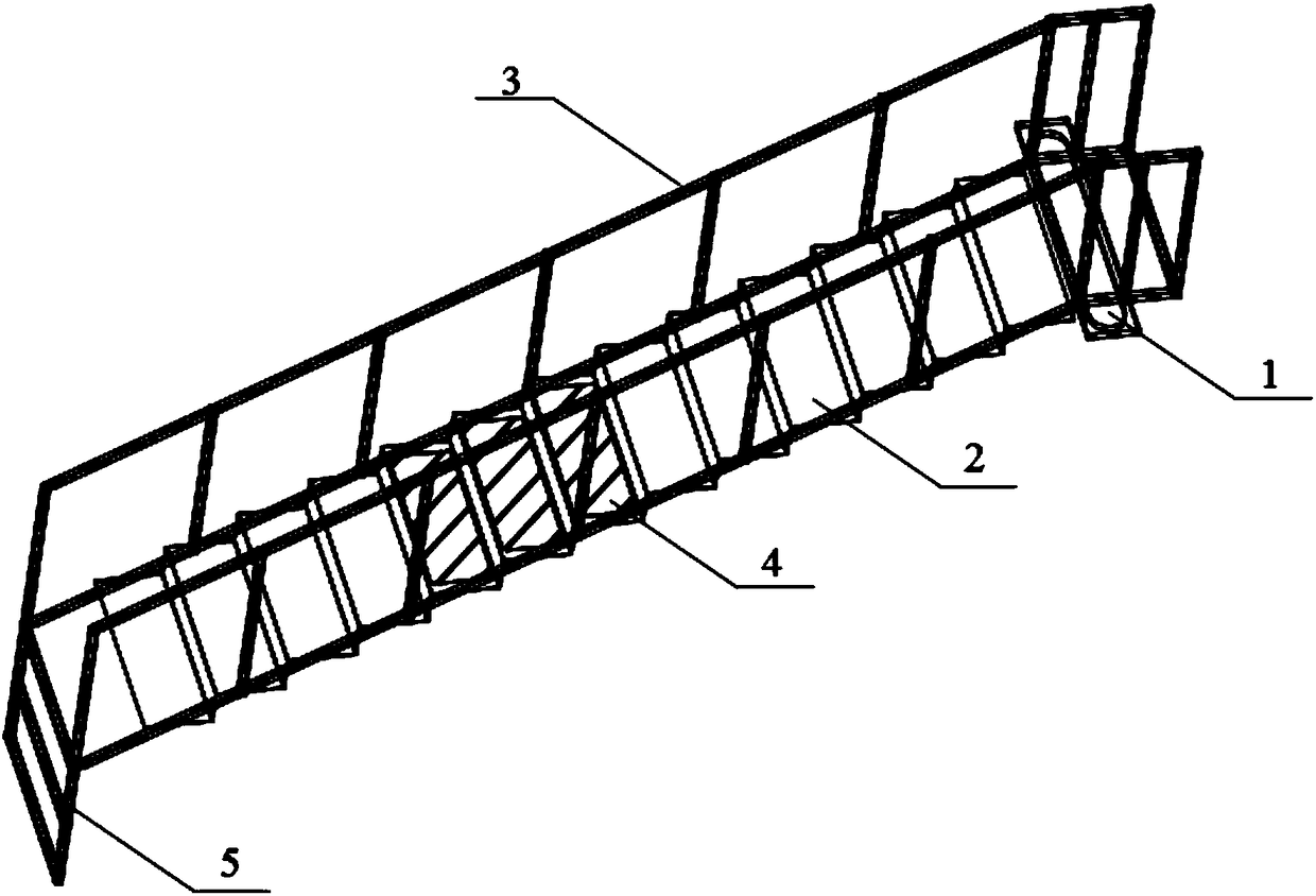 Staff passage trestle suitable for reactor and installing method of ...