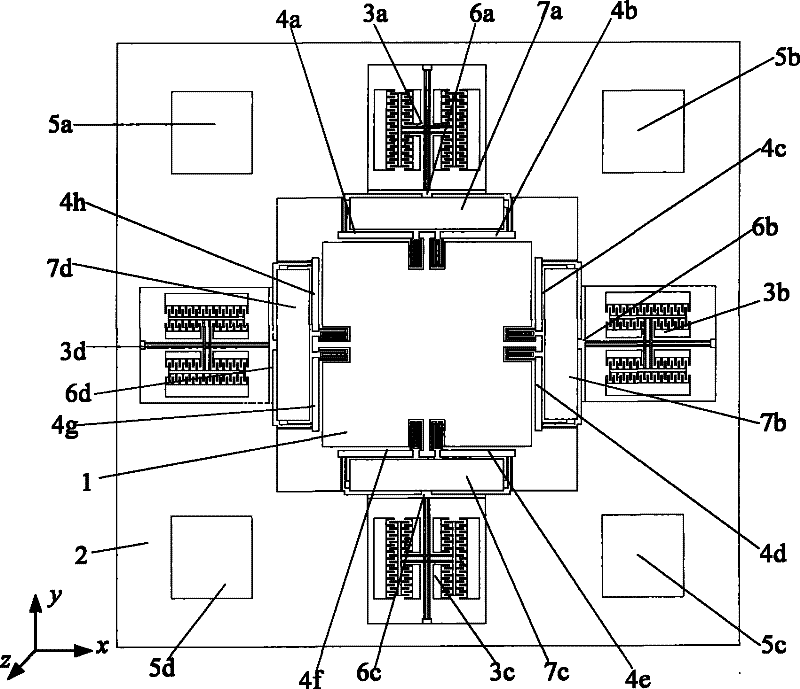 Two-axis resonant silicon micro-accelerometer