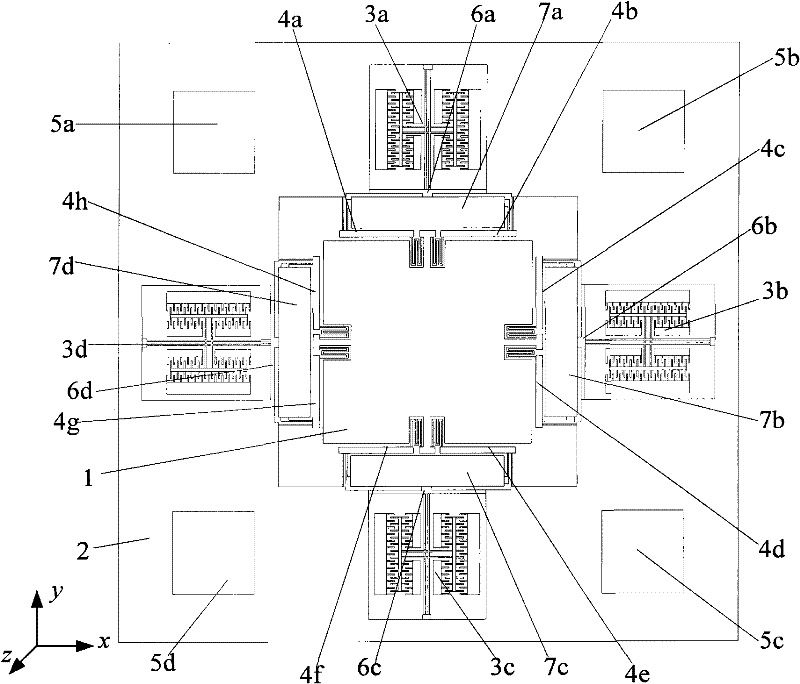 Two-axis resonant silicon micro-accelerometer