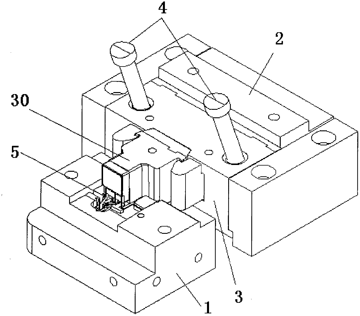 Separated-type slide block mechanism with flicking needle