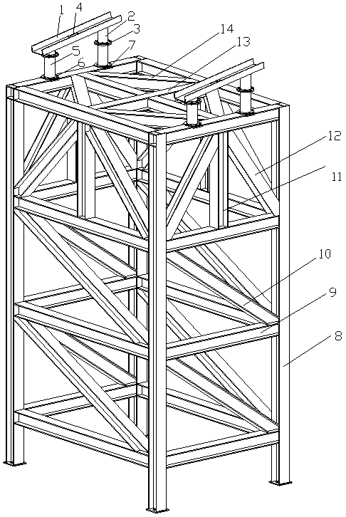Large-span truss subsection hoisting high-altitude closure measure device and construction method