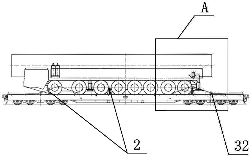 A wheeled vehicle railway transportation reinforcement device and method