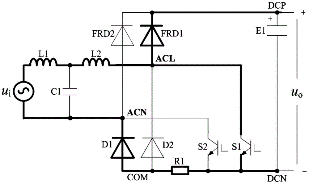 Common-anode half-bridge power factor correction circuit
