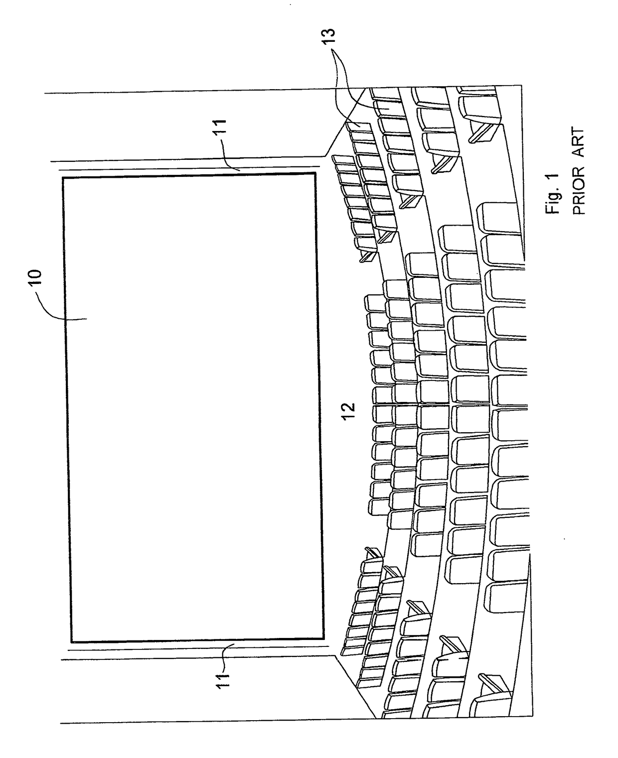 Method and system for creating wide-screen picture-dominance effect in a conventional motion-picture theater