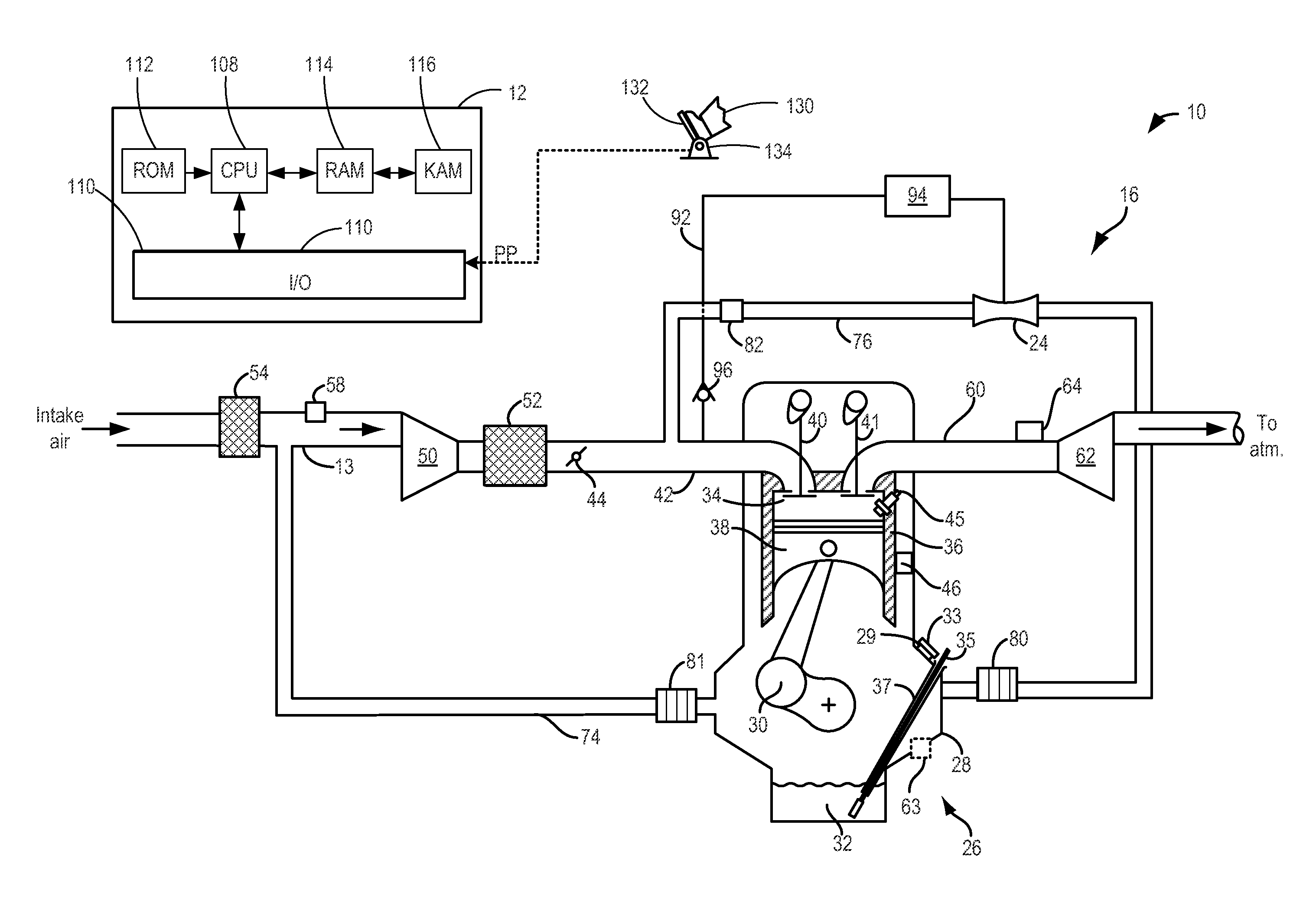Aspirator for crankcase ventilation and vacuum generation