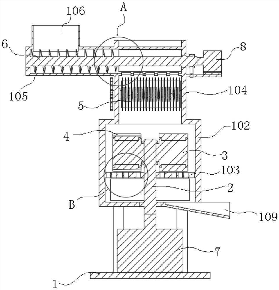 Biomass raw material granulating and forming device