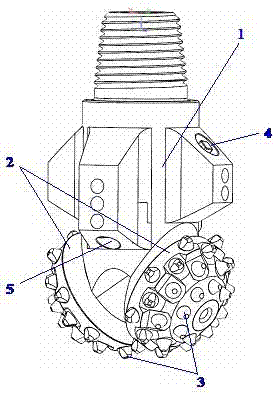 Wheel type drill bit for breaking rock by rotary cutting