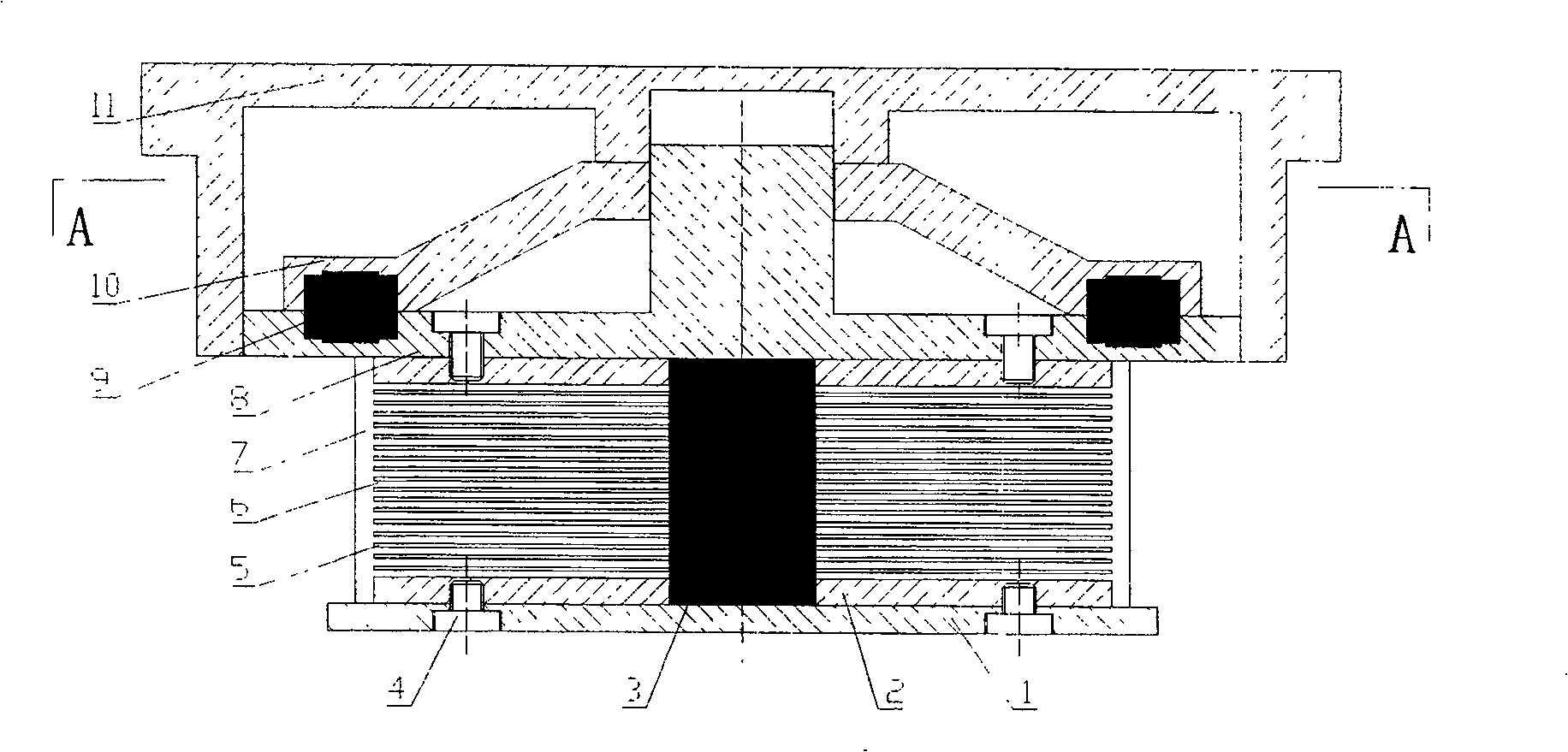 Level shearing three-dimensional vibration isolating device