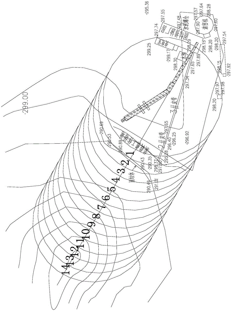 Process method for continuous safe discharge of dry tailings subsidence subsidence area