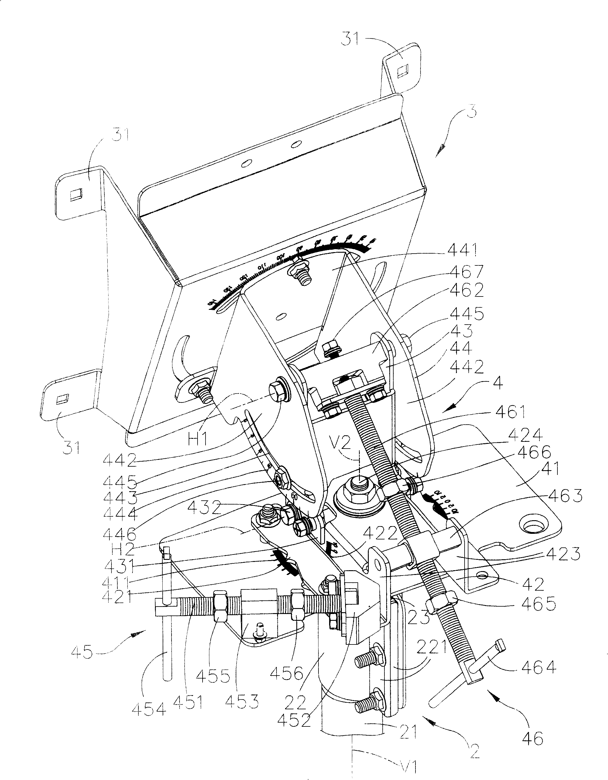 Rotation angle fine regulation mechanism and satellite antenna using the same