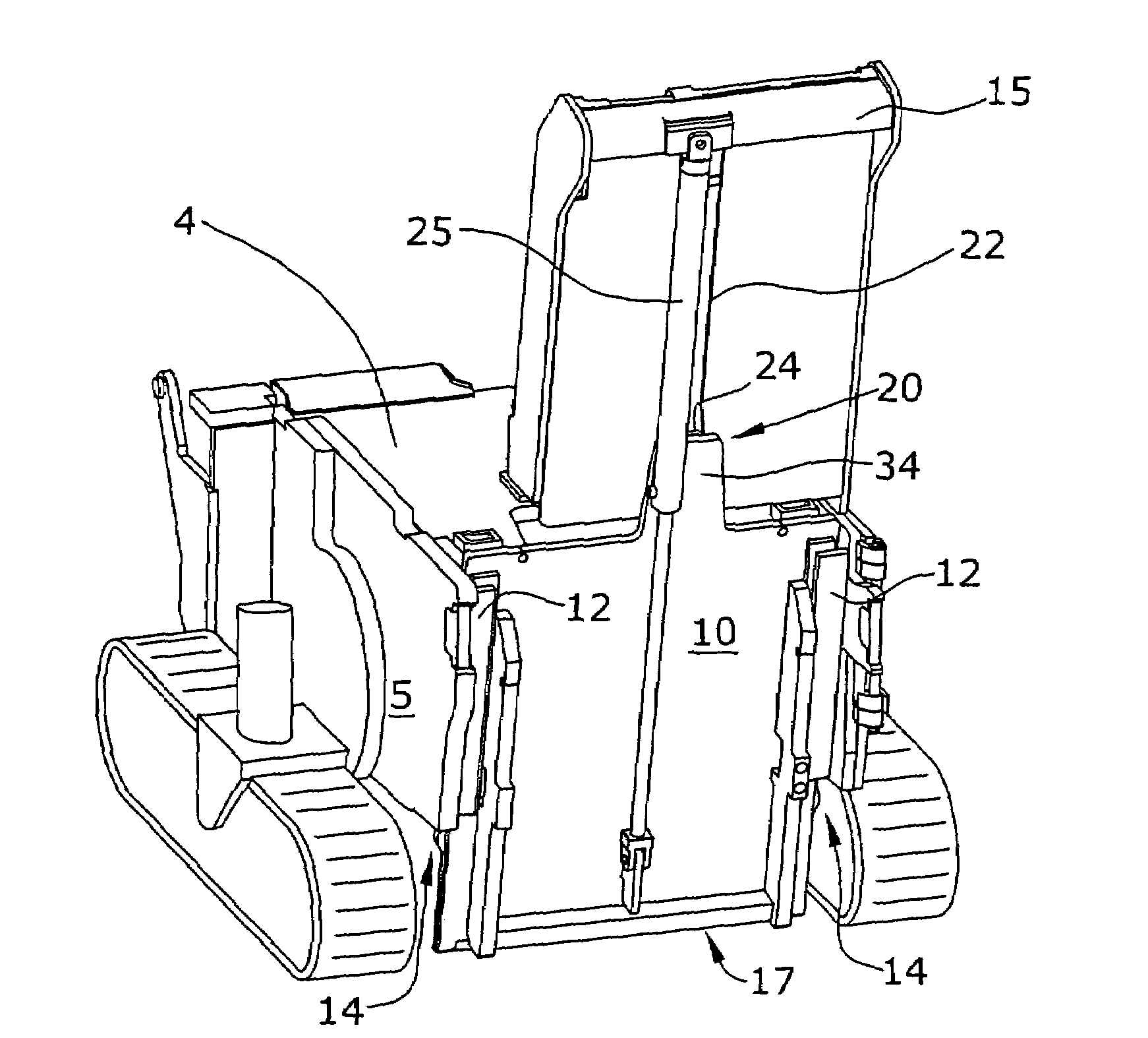 Scraper device for milling drums of a construction machine