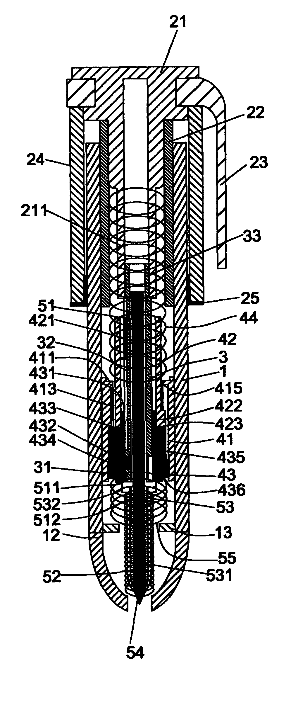 Retractable pen with retraction-linking device for extending pen-body