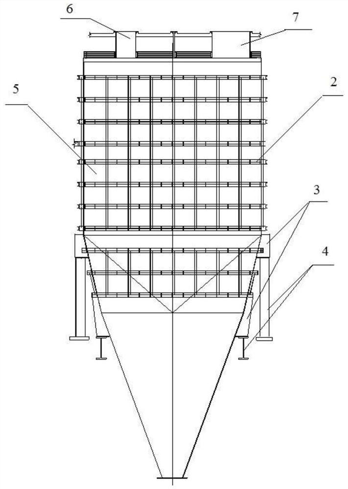 Cluster type steel coal storage hopper