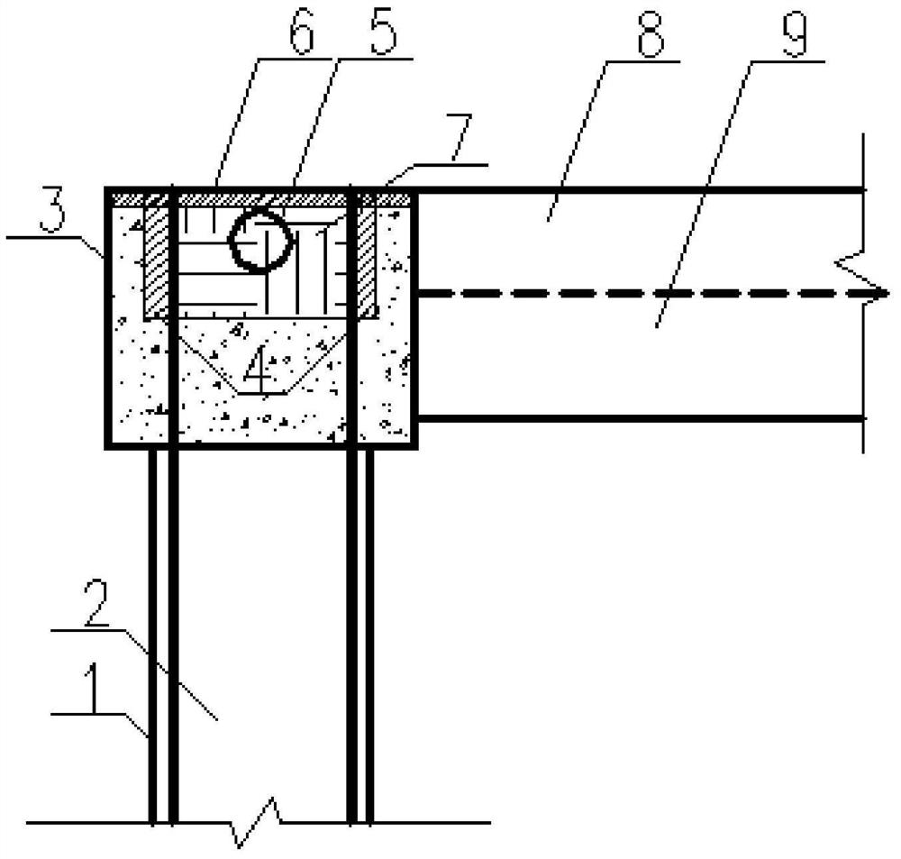 smw construction method pile top ring beam structure and its construction method