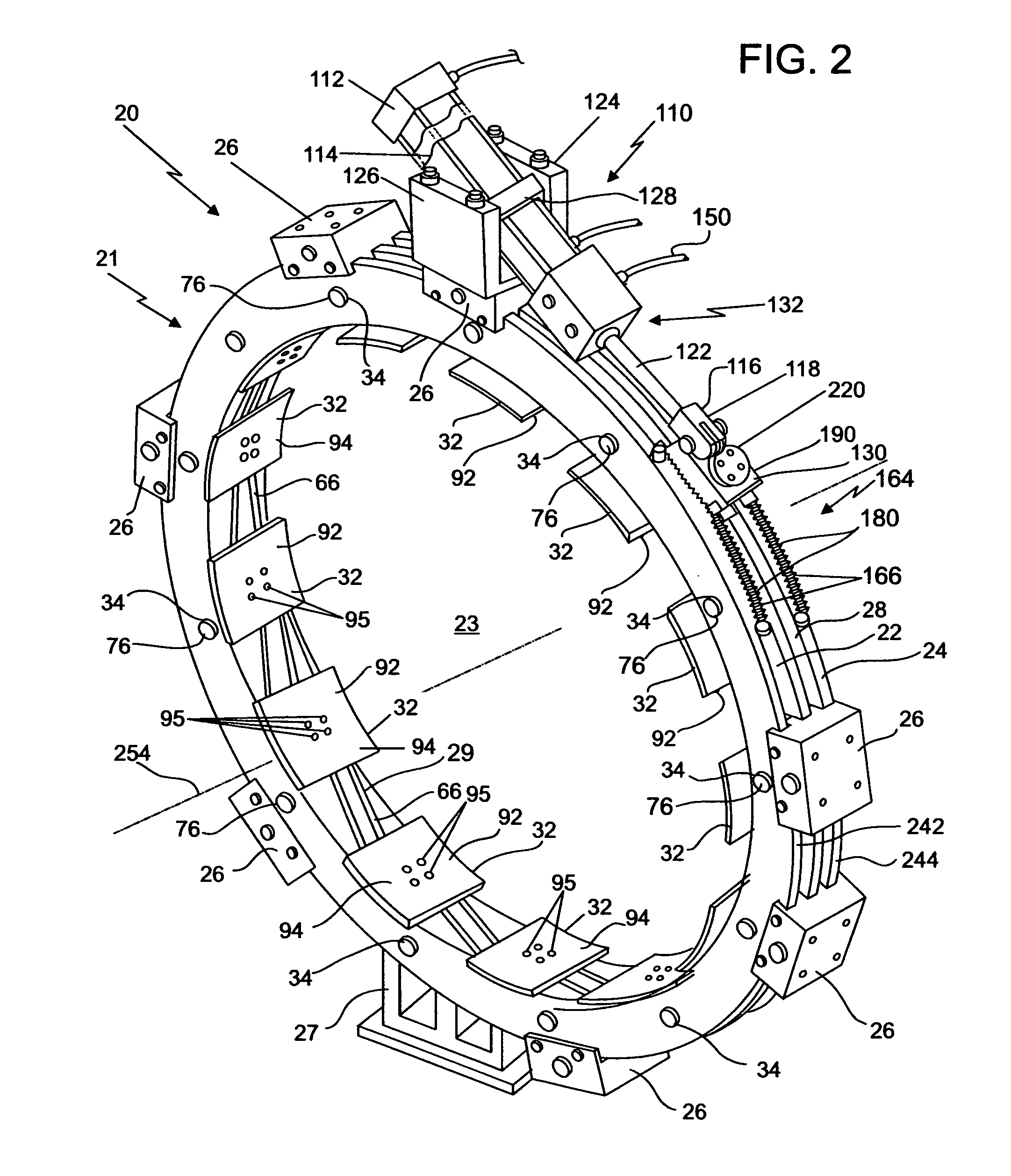 Transfer ring which resists backdriving forces during a tire construction process