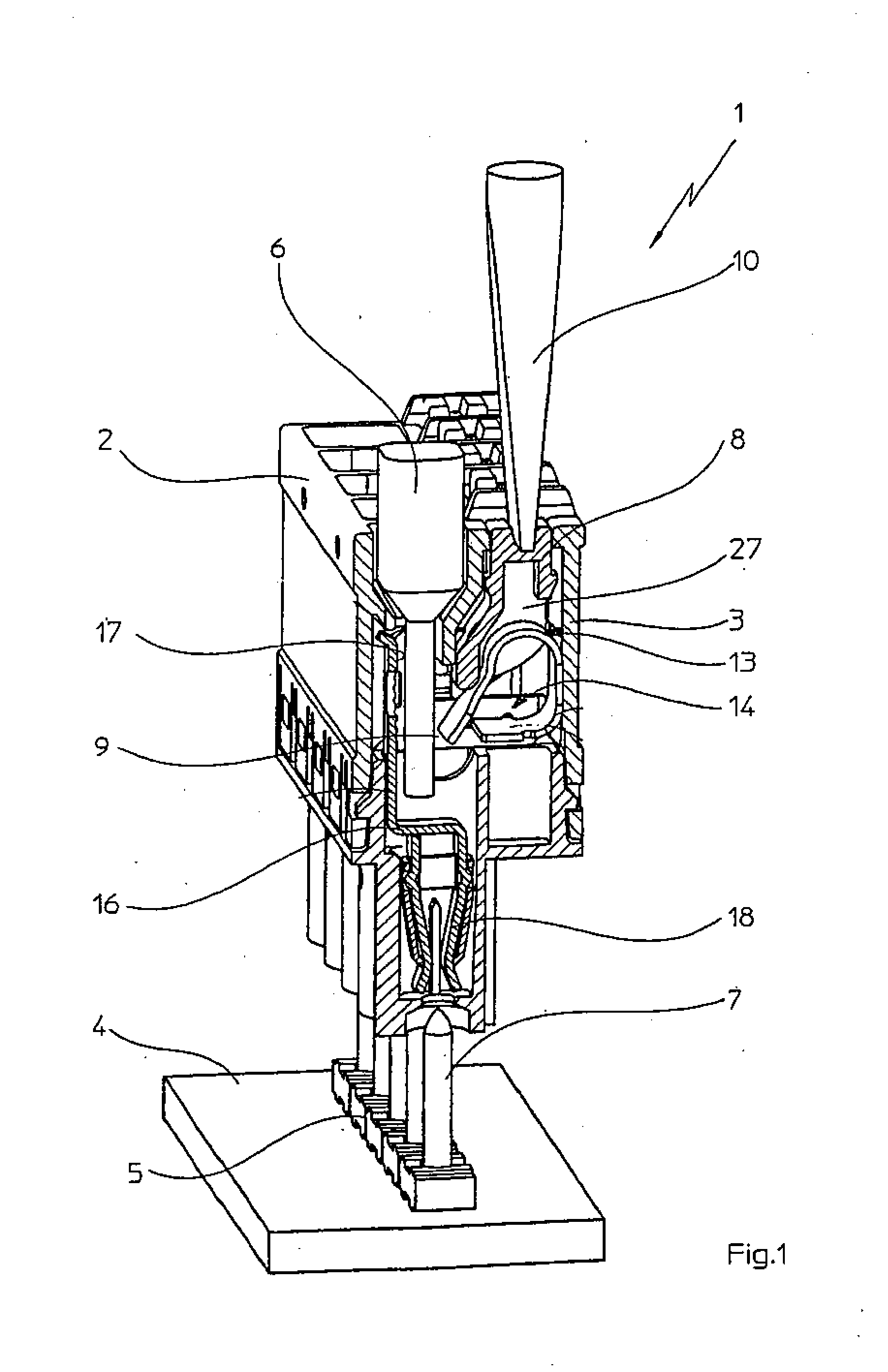 Connecting terminal for printed circuit boards