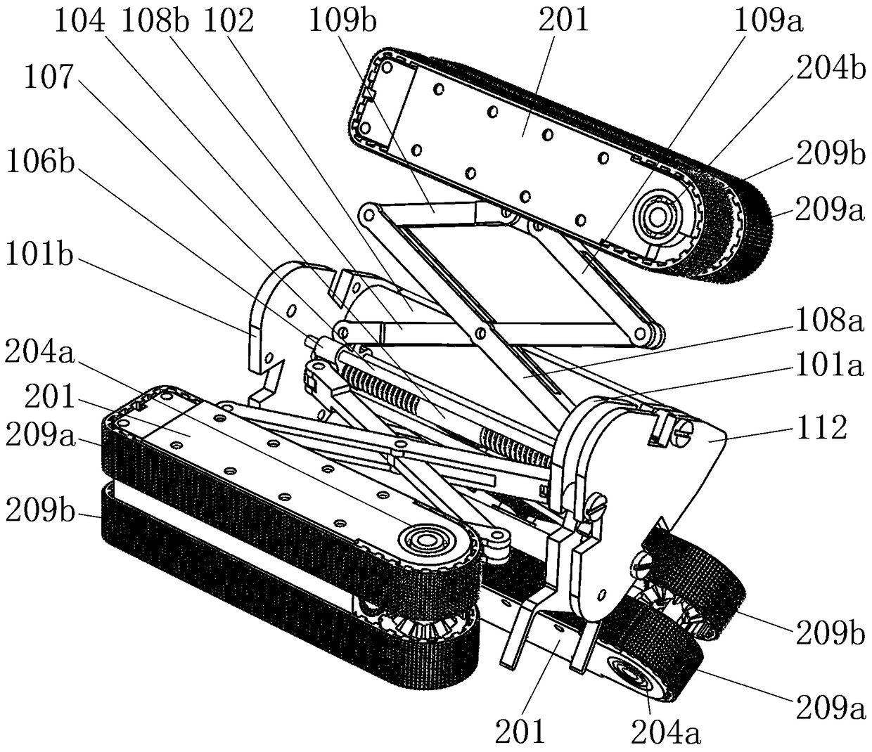 Variable-diameter crawler-type robot mechanism used for colon diagnoses and examinations