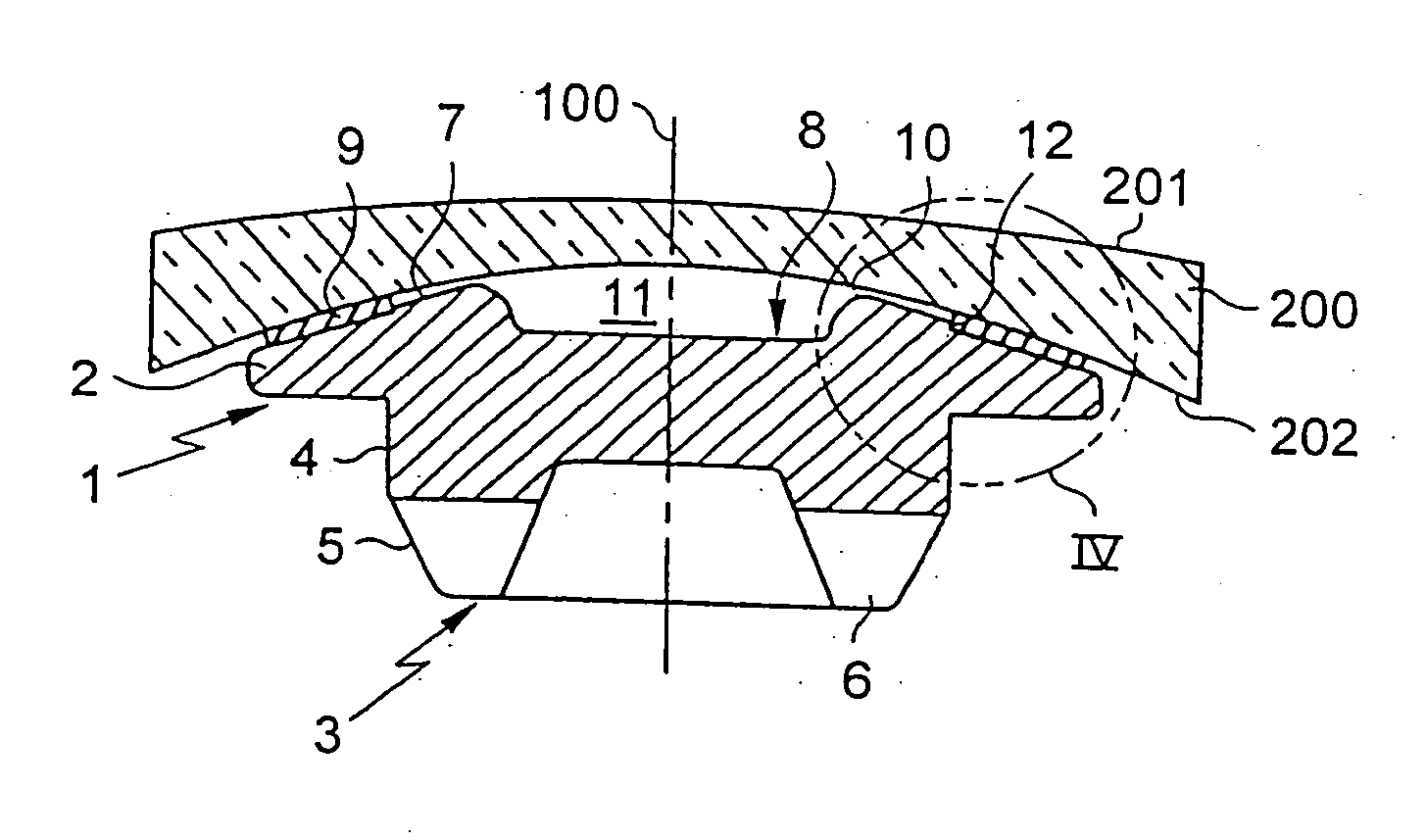 Pneumatic blocking support for an optical lens